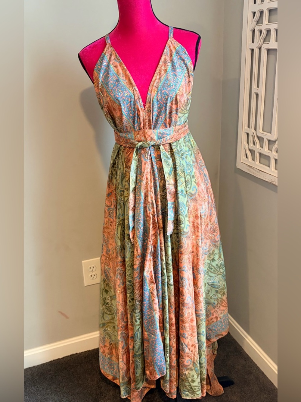 Anantā Boho Paisley Maxi Dress OS • India-Made • Festival Resortwear… NWT